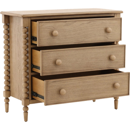Marcellina Dresser by Arch & Plane in natural. Made from rubber wood, oak veneer in a transitional style.