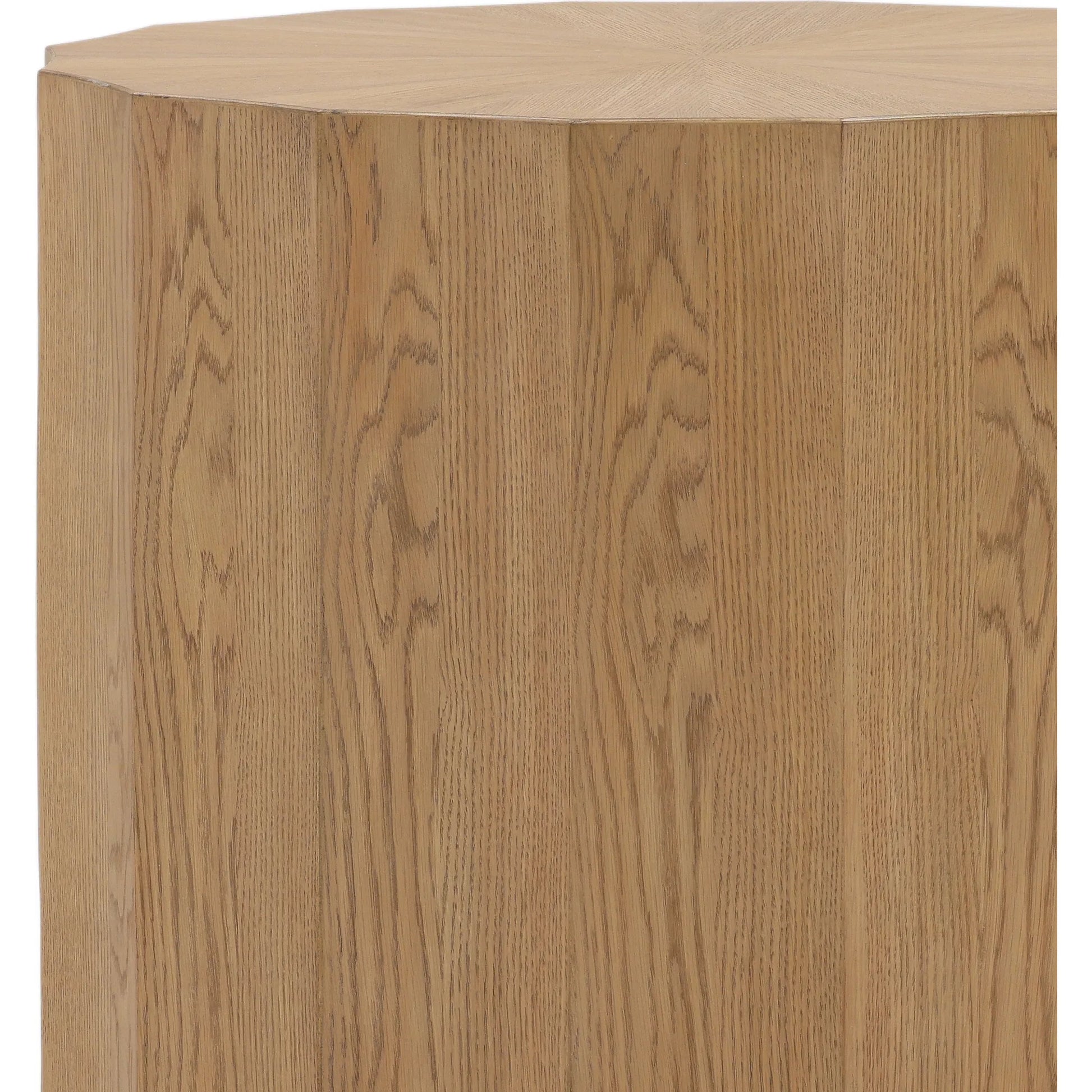 Tamera End Table by Arch & Plane in natural. Made from rubber wood, oak veneer in a transitional style.