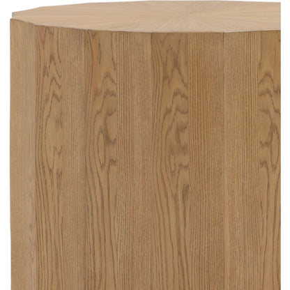 Tamera End Table by Arch & Plane in natural. Made from rubber wood, oak veneer in a transitional style.