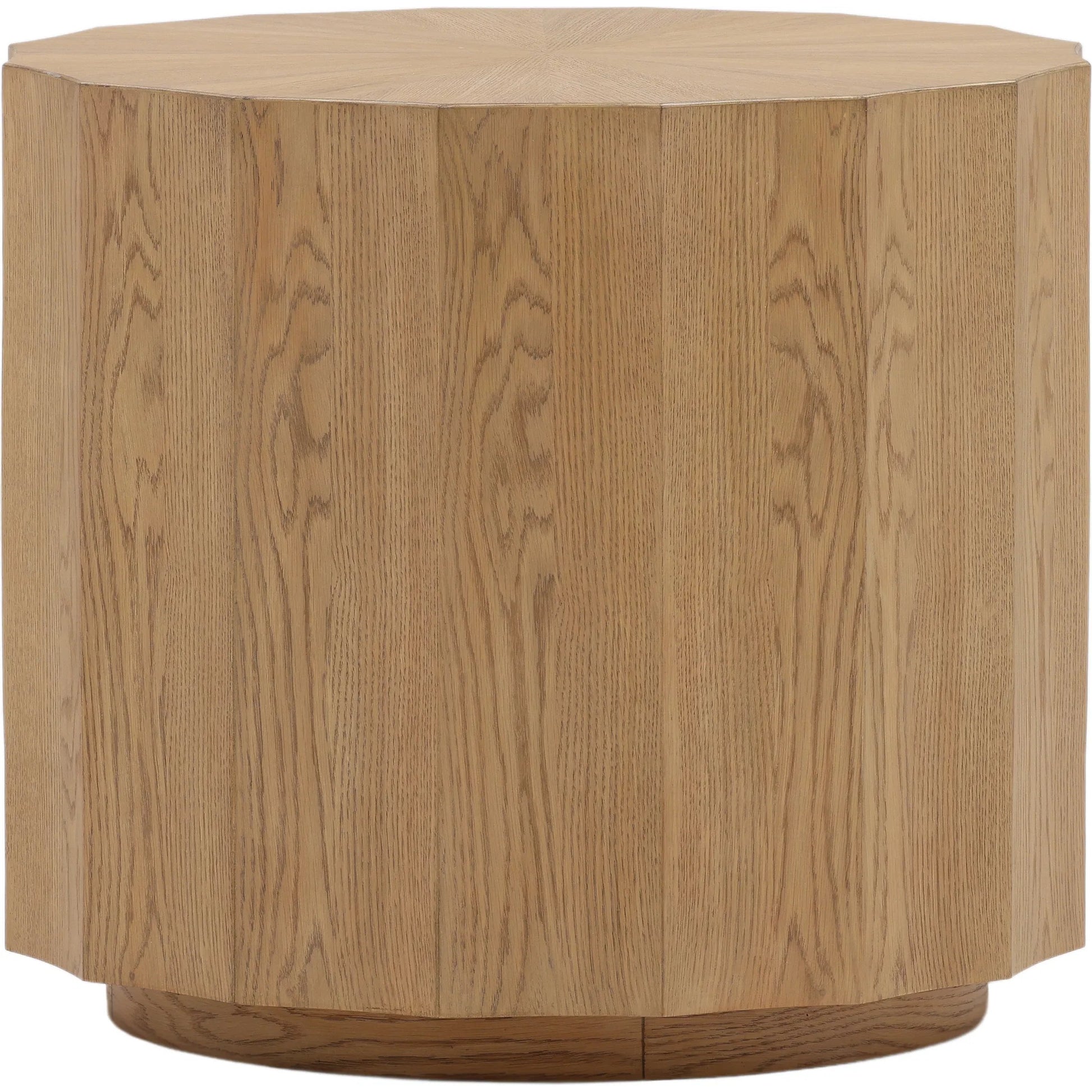 Tamera End Table by Arch & Plane in natural. Made from rubber wood, oak veneer in a transitional style.
