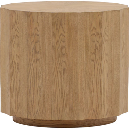 Tamera End Table by Arch & Plane in natural. Made from rubber wood, oak veneer in a transitional style.