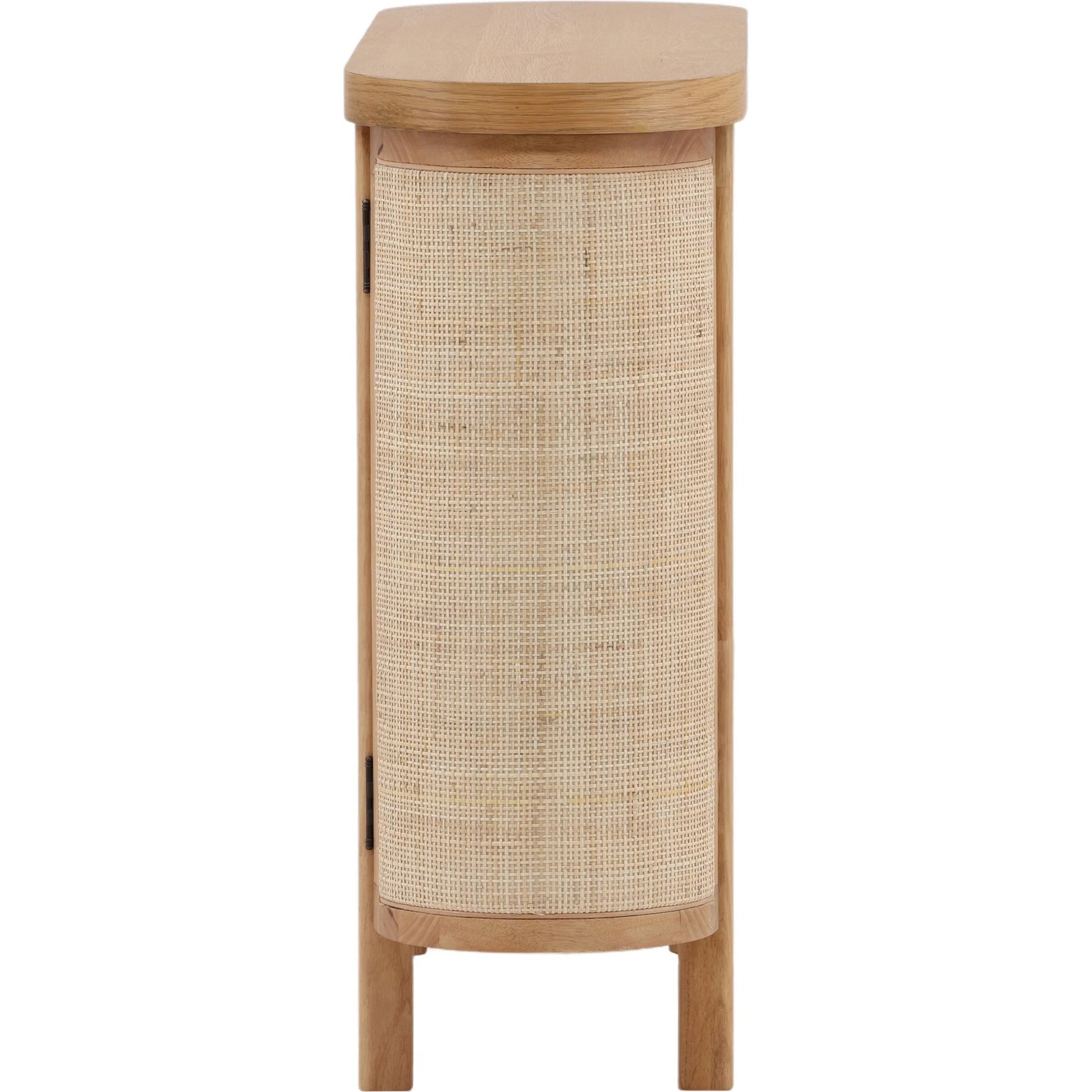 Joni Sideboard by Arch & Plane in natural. Made from rubber wood, oak veneer, cane in a transitional style.