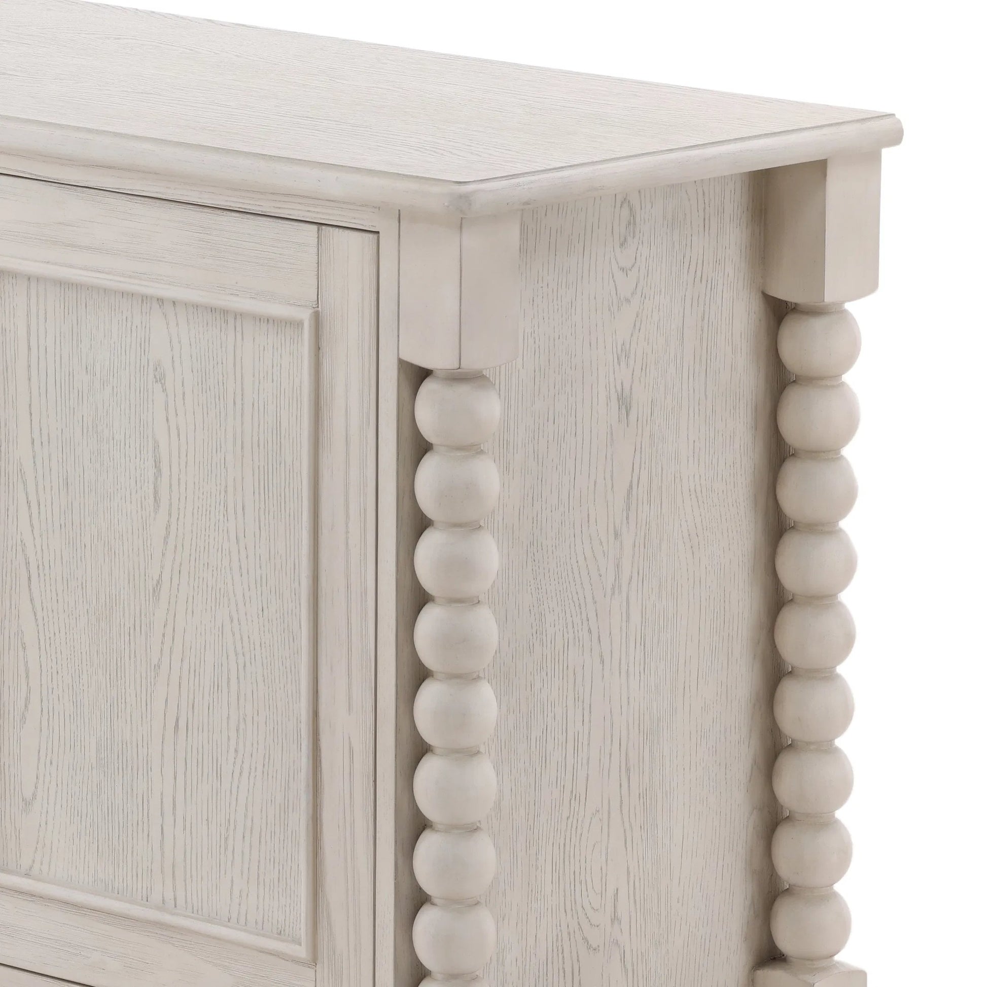 Marcellina Sideboard by Arch & Plane in whitewash. Made from pine wood, oak veneer in a transitional style.