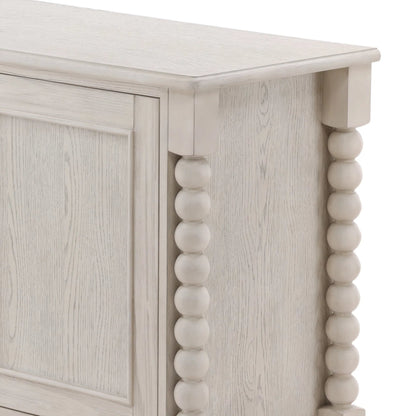 Marcellina Sideboard by Arch & Plane in whitewash. Made from pine wood, oak veneer in a transitional style.