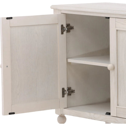 Marcellina Sideboard by Arch & Plane in whitewash. Made from pine wood, oak veneer in a transitional style.