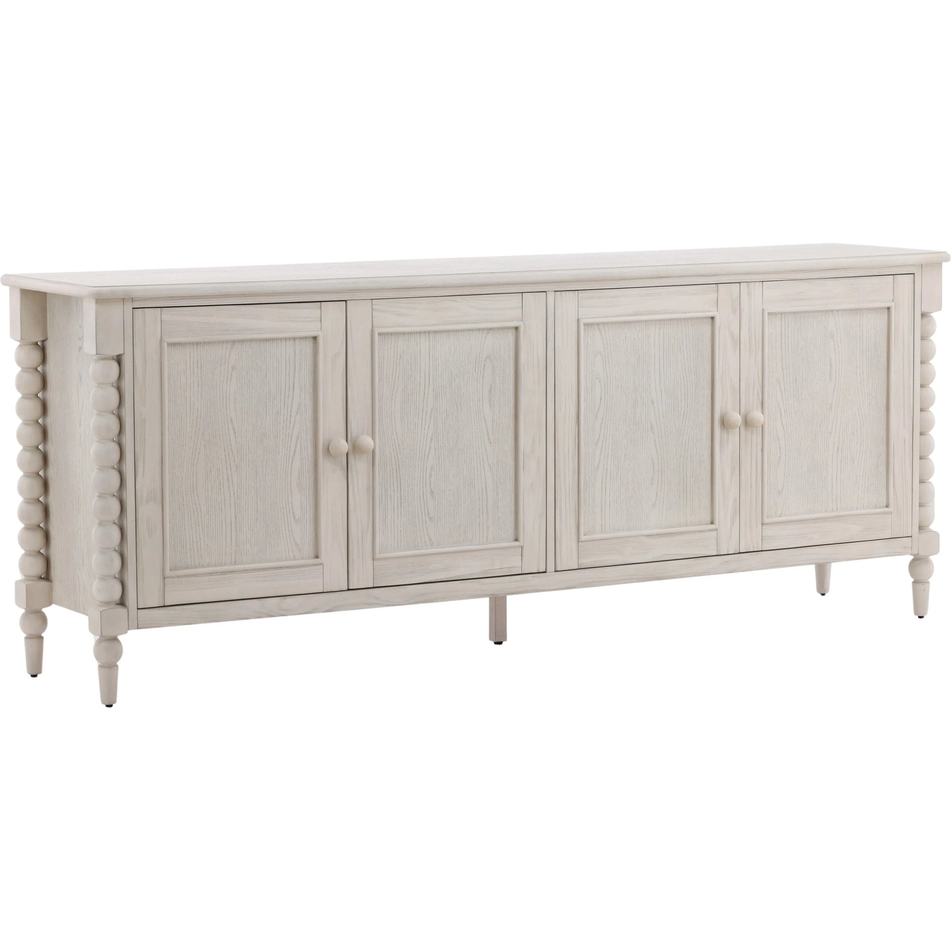 Marcellina Sideboard by Arch & Plane in whitewash. Made from pine wood, oak veneer in a transitional style.