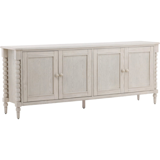 Marcellina Sideboard by Arch & Plane in whitewash. Made from pine wood, oak veneer in a unique style.