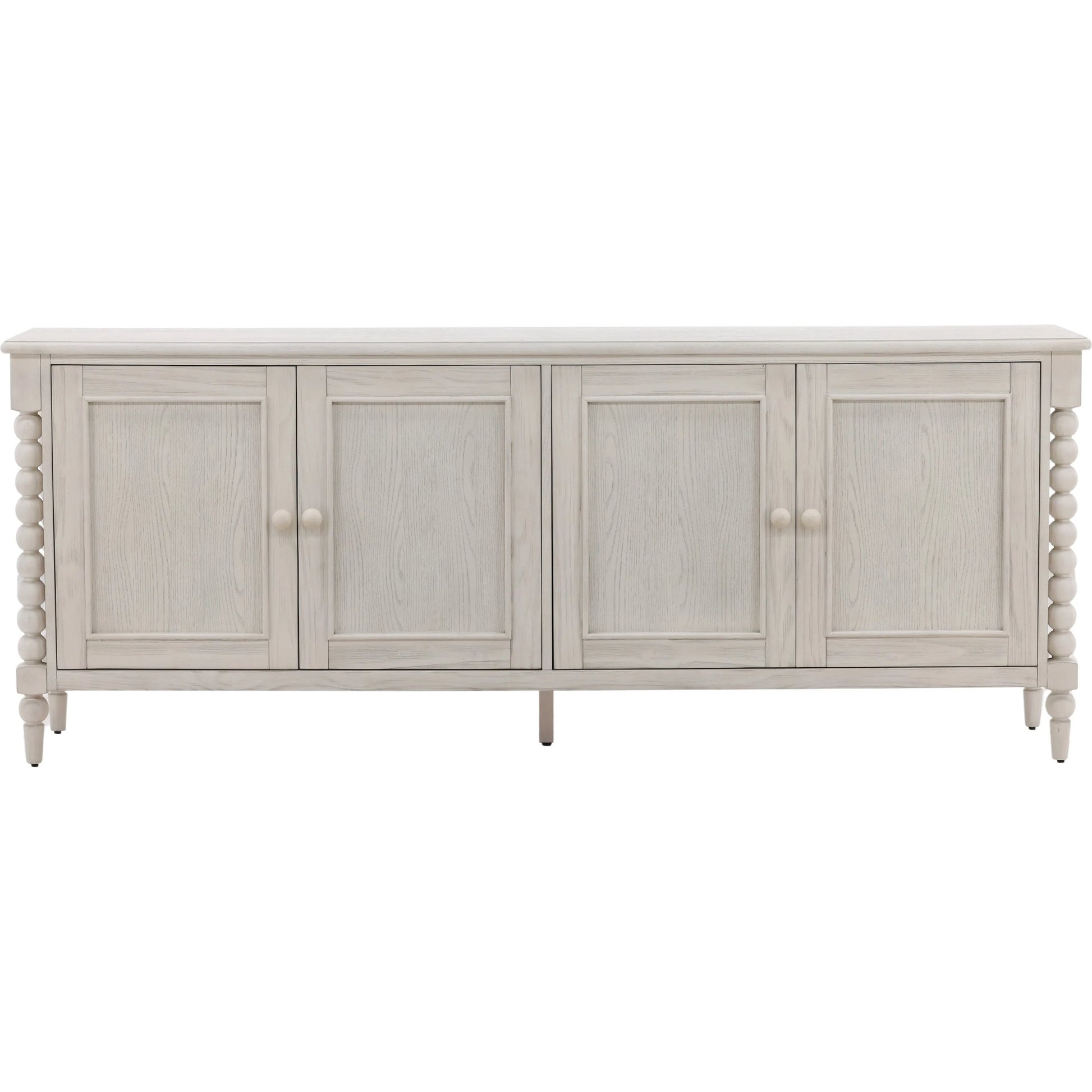 Marcellina Sideboard by Arch & Plane in whitewash. Made from pine wood, oak veneer in a transitional style.