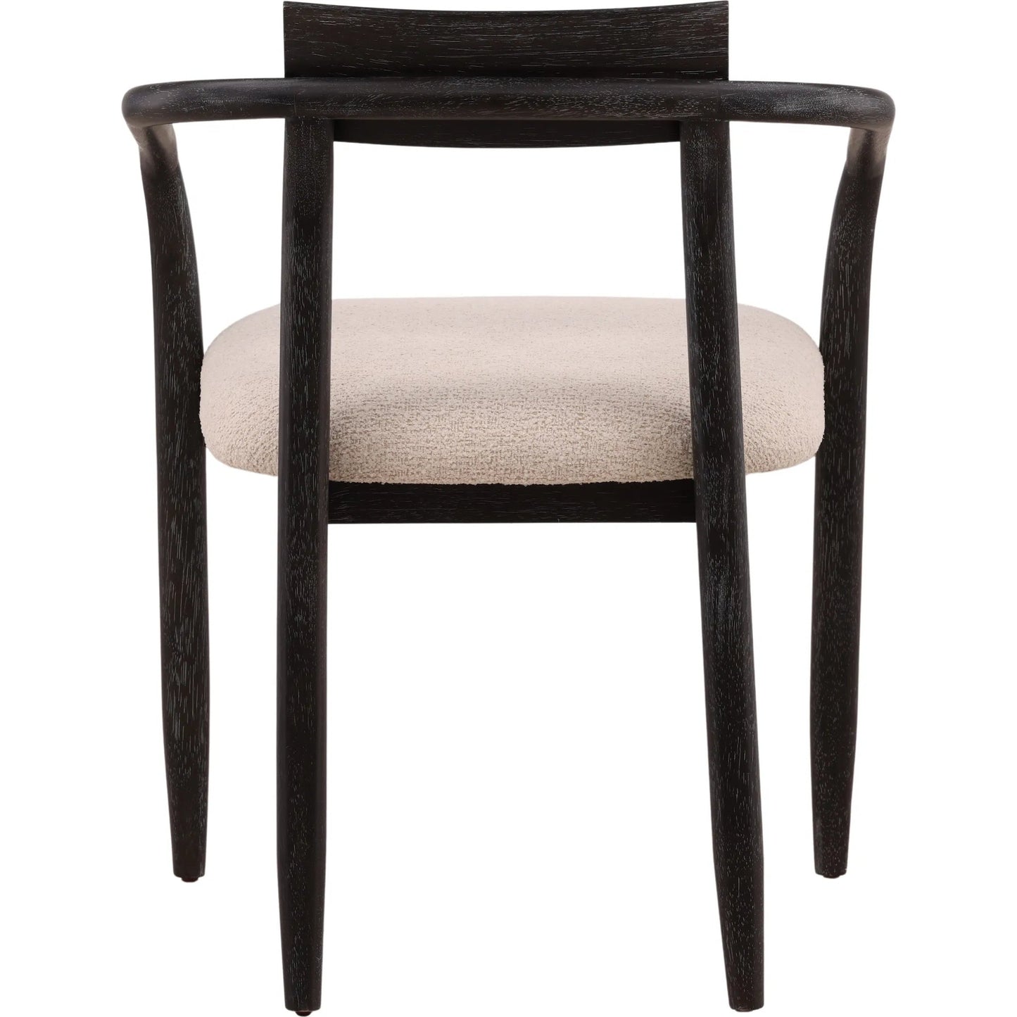 004 SI-2532826 | Additional Silo | Sergio Dining Chair by Arch & Plane in everest cream, black. Made from boucle fabric, rubber wood veneer in a unique style.