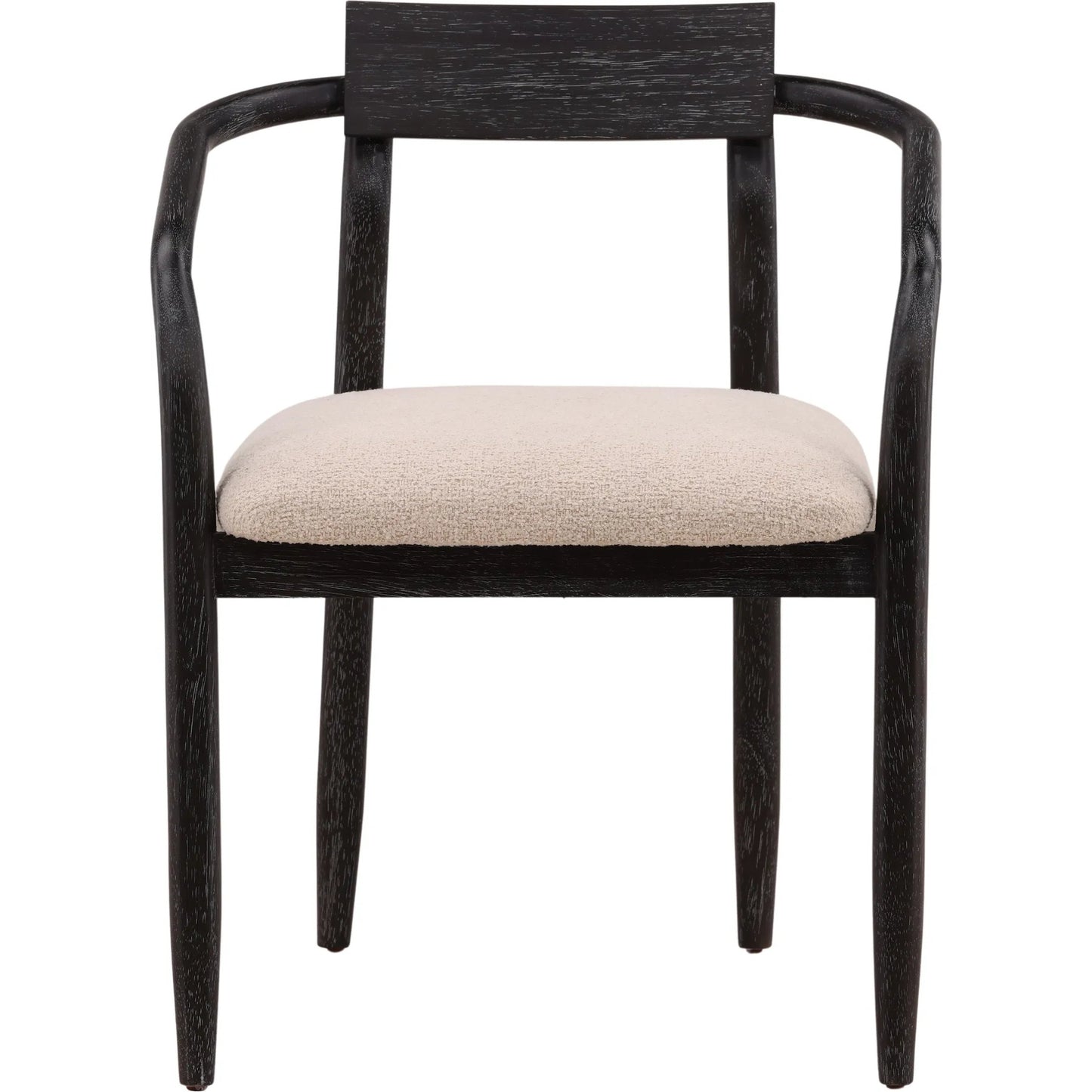002 SI-2532826 | Additional Silo | Sergio Dining Chair by Arch & Plane in everest cream, black. Made from boucle fabric, rubber wood veneer in a unique style.