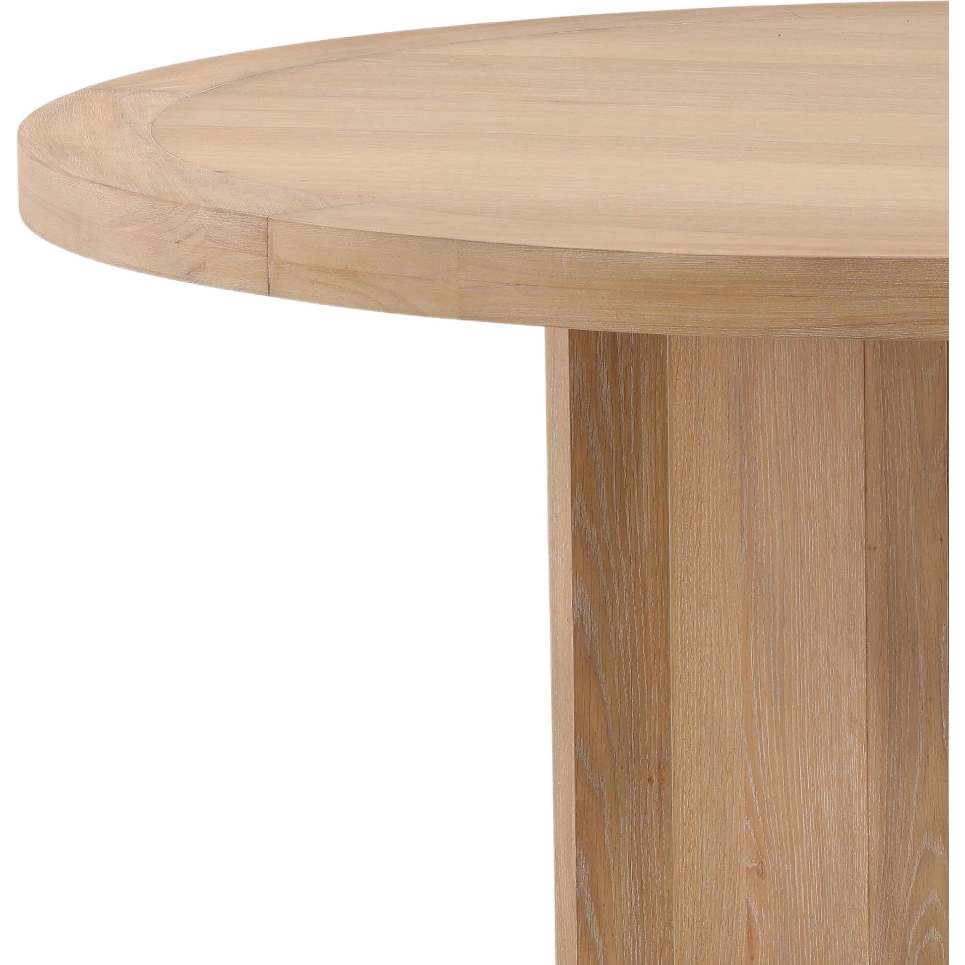 Ellamae Dining Table by Arch & Plane in natural. Made from rubber wood, oak veneer in a transitional style.
