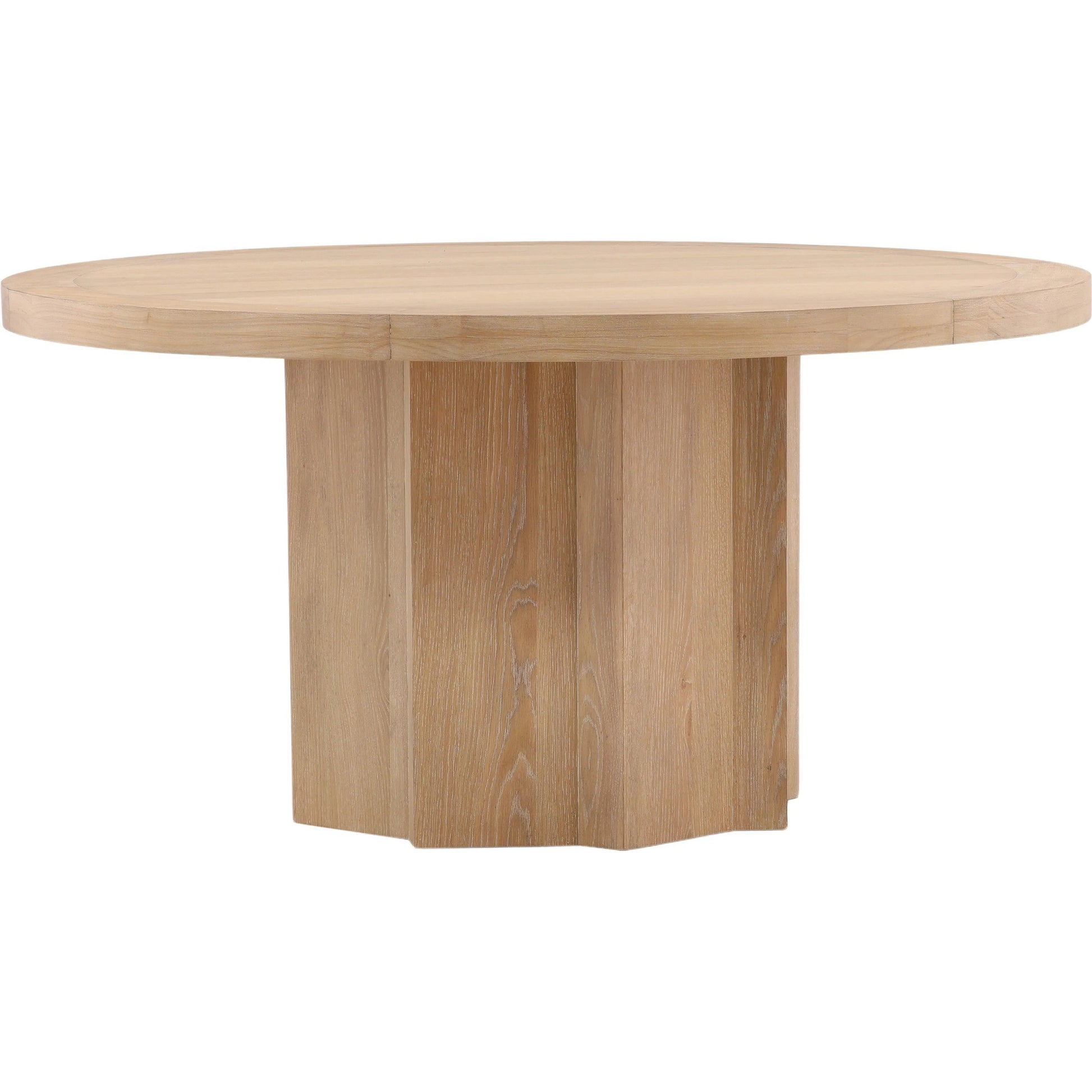 Ellamae Dining Table by Arch & Plane in natural. Made from rubber wood, oak veneer in a transitional style.