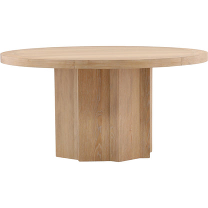 Ellamae Dining Table by Arch & Plane in natural. Made from rubber wood, oak veneer in a transitional style.