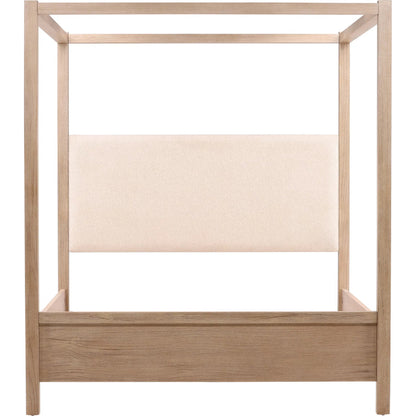Astrid Bed by Arch & Plane in everest cream, light warm wash. Made from boucle fabric, solid pine wood, pine veneer in a transitional style.