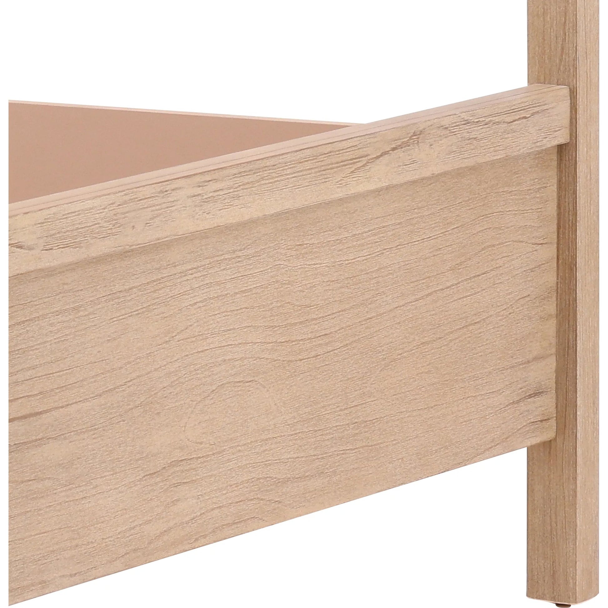 Astrid Bed by Arch & Plane in everest cream, light warm wash. Made from boucle fabric, solid pine wood, pine veneer in a transitional style.