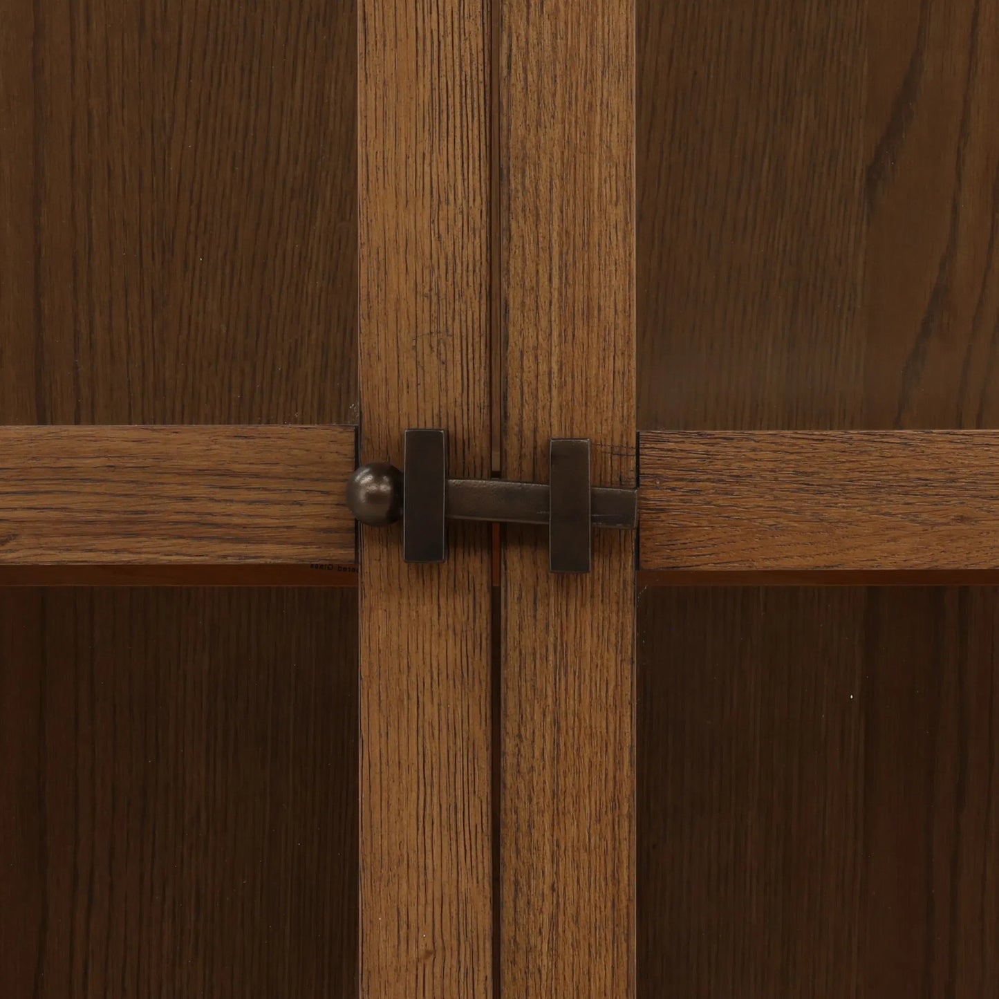 005 SI-2532828 | Closeup | Myrtice Cabinet by Arch & Plane in dark brown, bronze. Made from oak wood, oak veneer, iron in a unique style.