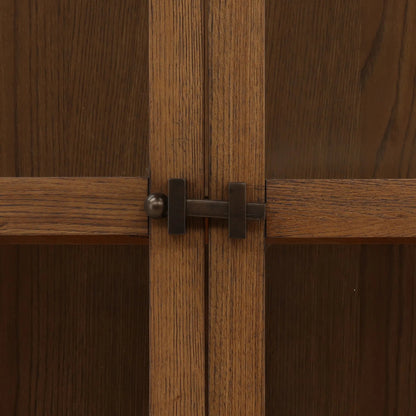 Myrtice Cabinet by Arch & Plane in dark brown, bronze. Made from oak wood, oak veneer, iron in a unique style.