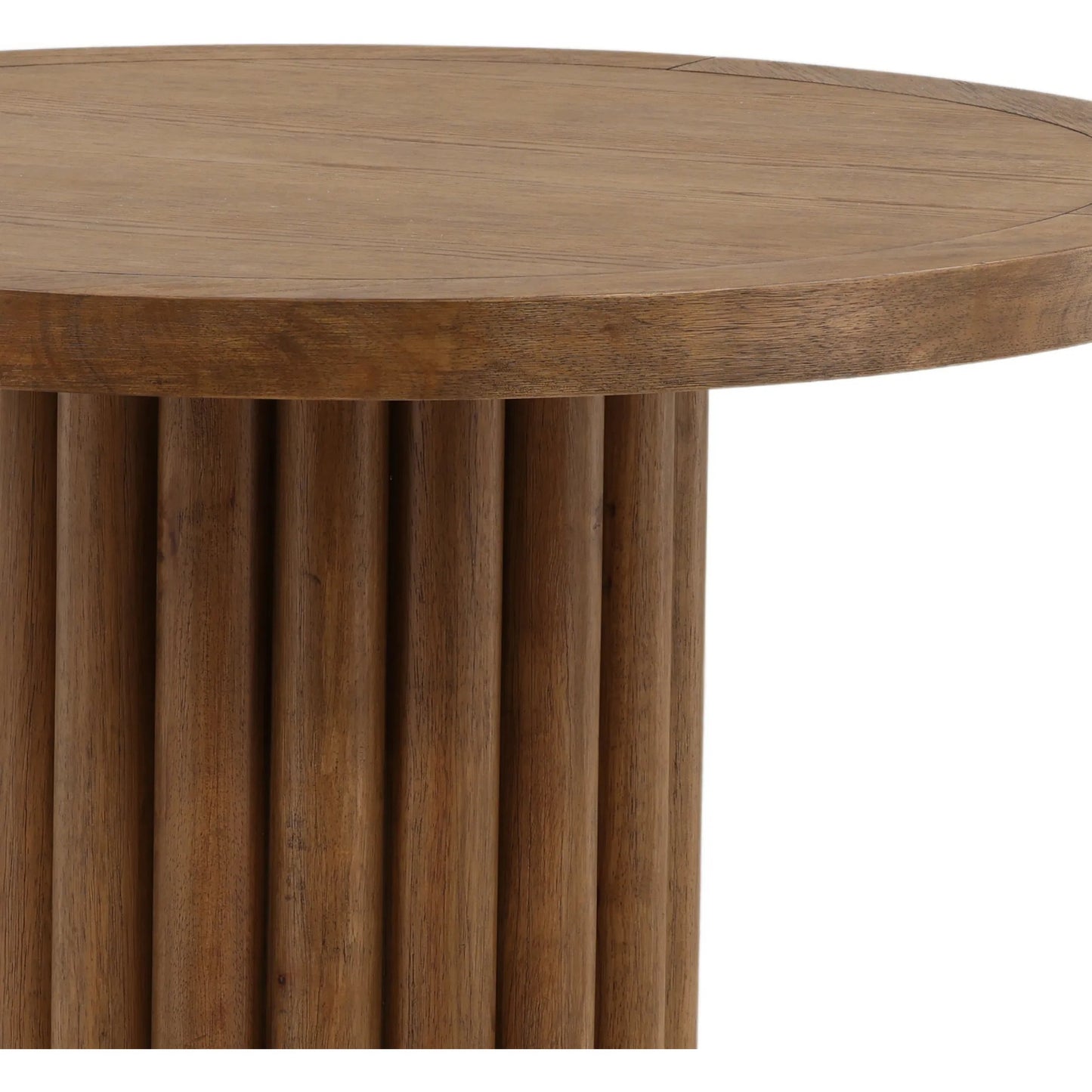 003 SI-2532829 | Closeup | Kyara Bistro Table by Arch & Plane in dark brown. Made from rubber wood, oak veneer in a unique style.