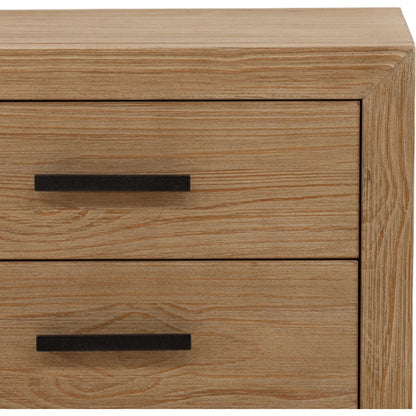 Astrid Nightstand by Arch & Plane in light warm wash. Made from pine wood in a unique style.