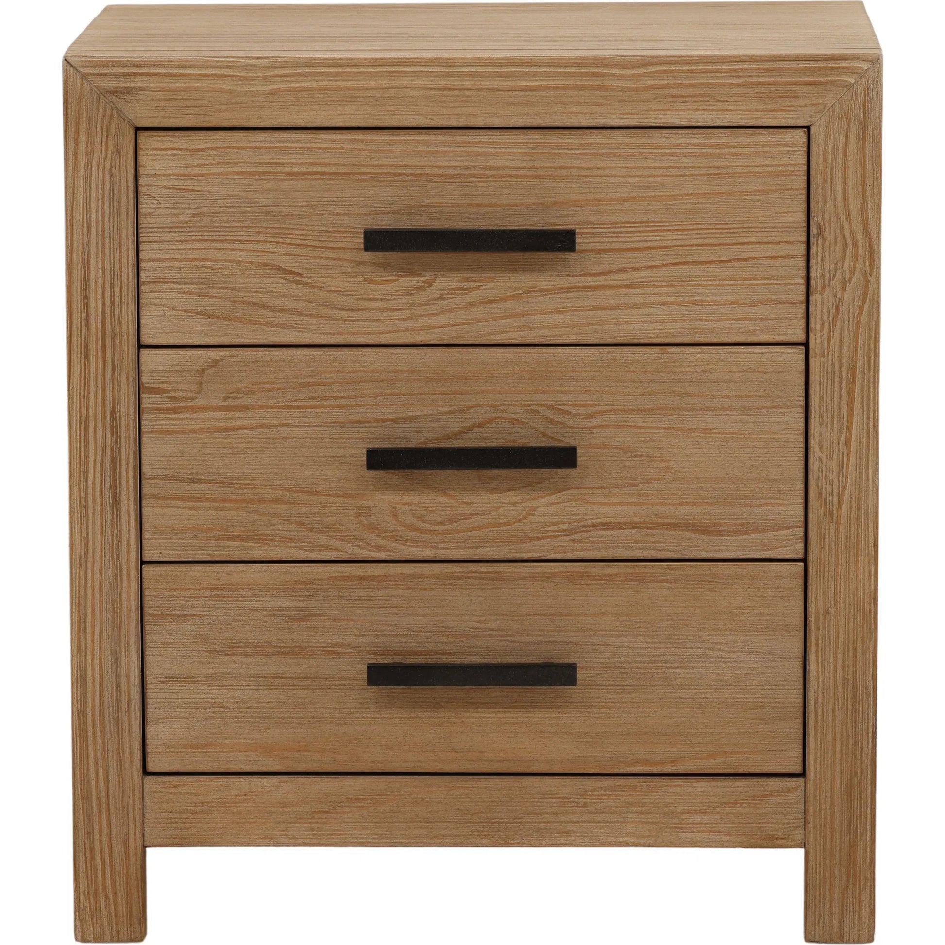 Astrid Nightstand by Arch & Plane in light warm wash. Made from pine wood in a unique style.