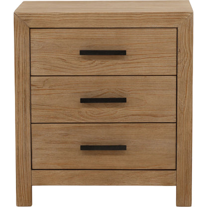 Astrid Nightstand by Arch & Plane in light warm wash. Made from pine wood in a unique style.