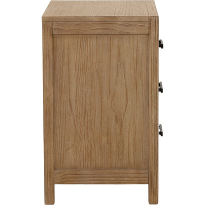 Astrid Nightstand by Arch & Plane in light warm wash. Made from pine wood in a unique style.