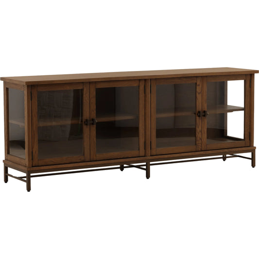 Myrtice Sideboard by Arch & Plane in dark brown, bronze. Made from oak veneer, oak wood, iron in a unique style.