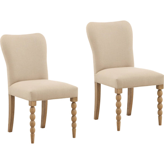 Antionette Dining Chair (Set of 2) by Arch & Plane in beige, natural. Made from basketweave fabric, oak wood in a unique style.