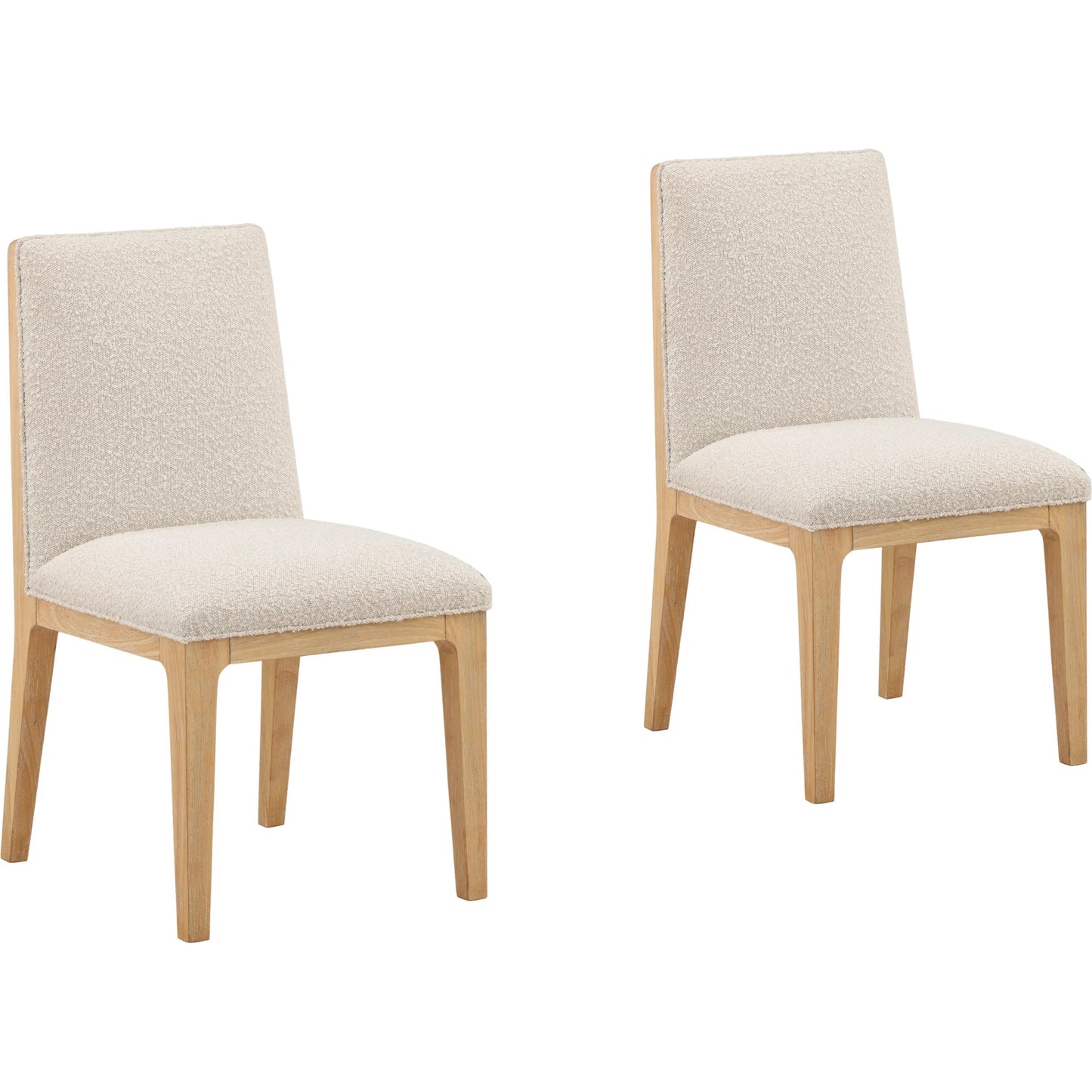001 SI-2532838 | Primary Silo | Willa Dining Chair (Set of 2) by Arch & Plane in cream, natural. Made from boucle fabric, rubber wood in a unique style.