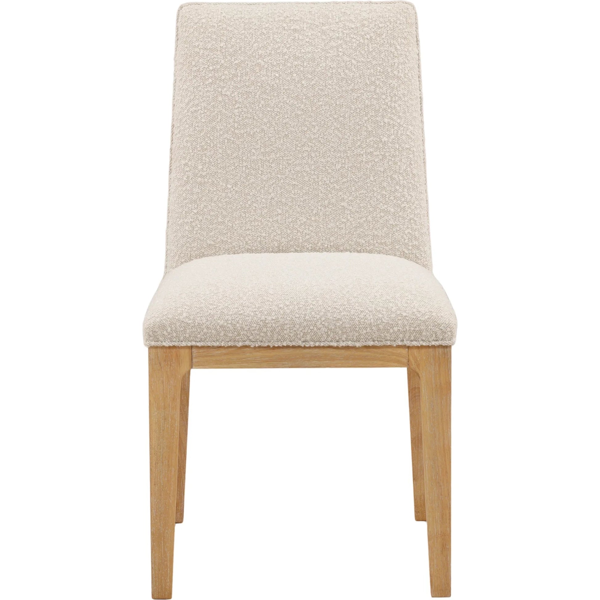 Willa Dining Chair (Set of 2) by Arch & Plane in cream, natural. Made from boucle fabric, rubber wood in a unique style.