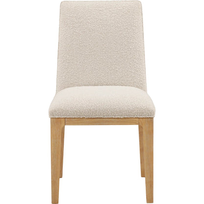 Willa Dining Chair (Set of 2) by Arch & Plane in cream, natural. Made from boucle fabric, rubber wood in a unique style.