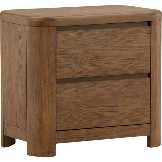 Leon Nightstand by Arch & Plane in brown. Made from oak veneer, rubber wood in a unique style.