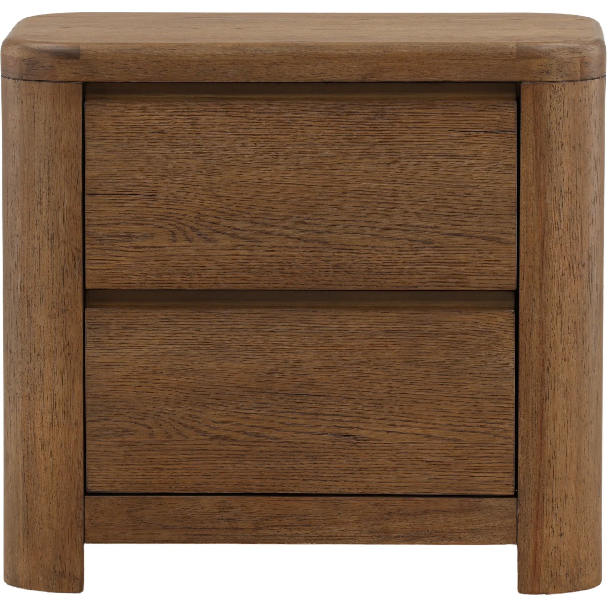 Leon Nightstand by Arch & Plane in brown. Made from oak veneer, rubber wood in a unique style.