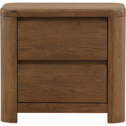 Leon Nightstand by Arch & Plane in brown. Made from oak veneer, rubber wood in a unique style.