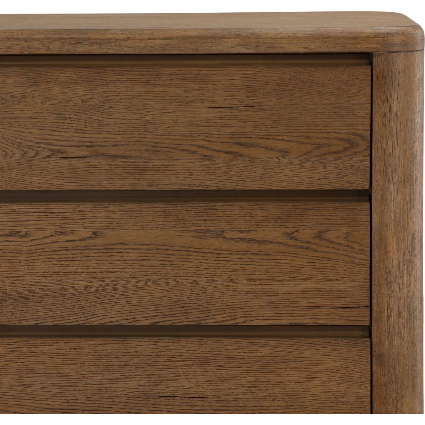 007 SI-2532841 | Closeup | Leon Dresser by Arch & Plane in brown. Made from oak veneer, rubber wood in a unique style.