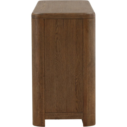 Leon Dresser by Arch & Plane in brown. Made from oak veneer, rubber wood in a unique style.