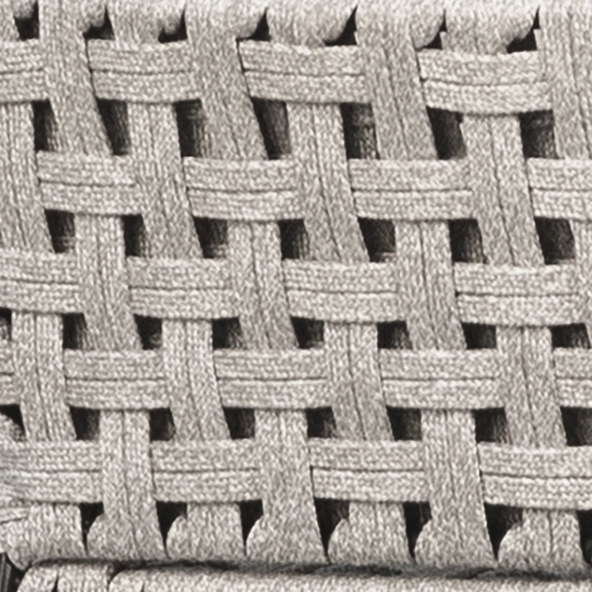 Indra Indoor/Outdoor Woven Rope Counter Stool by Arch & Plane in sand, brown, cream and natural cream color rope, powder coated black finish. Made from iron, wide polyethylene flat rope in a modern style.