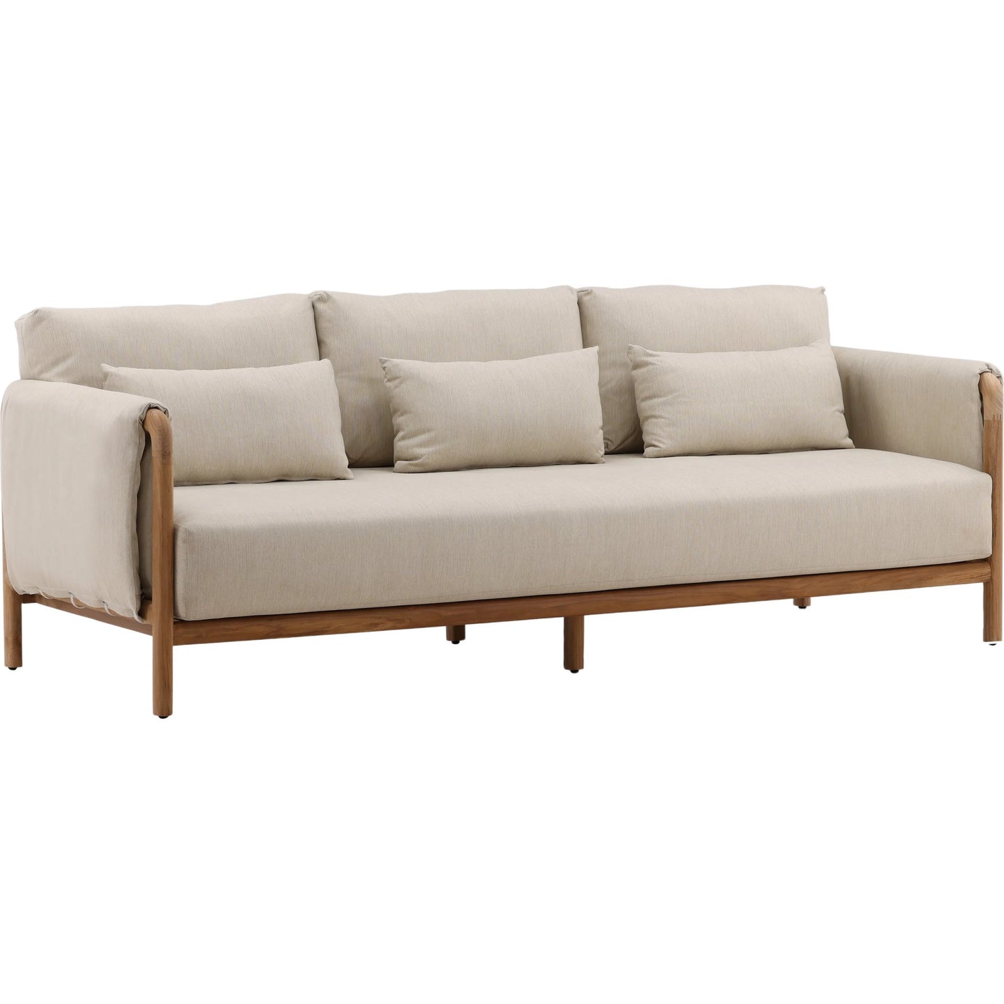001 SI-2350635 | Primary Silo | Chanel Outdoor Sofa by Arch & Plane in beige, natural. Made from outdoor basketweave fabric, teak wood in a transitional style.