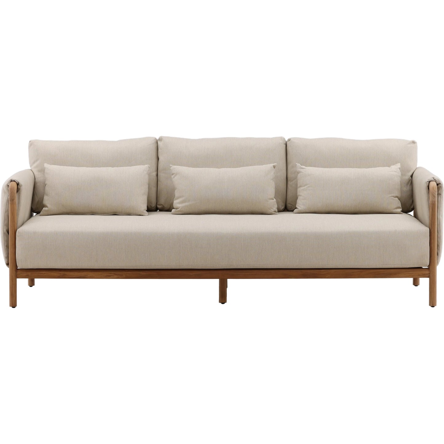 002 SI-2350635 | Additional Silo | Chanel Outdoor Sofa by Arch & Plane in beige, natural. Made from outdoor basketweave fabric, teak wood in a transitional style.