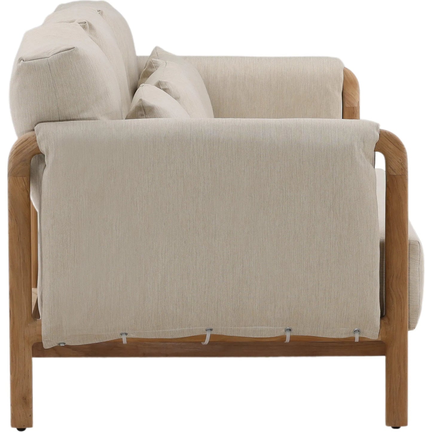 003 SI-2350635 | Additional Silo | Chanel Outdoor Sofa by Arch & Plane in beige, natural. Made from outdoor basketweave fabric, teak wood in a transitional style.