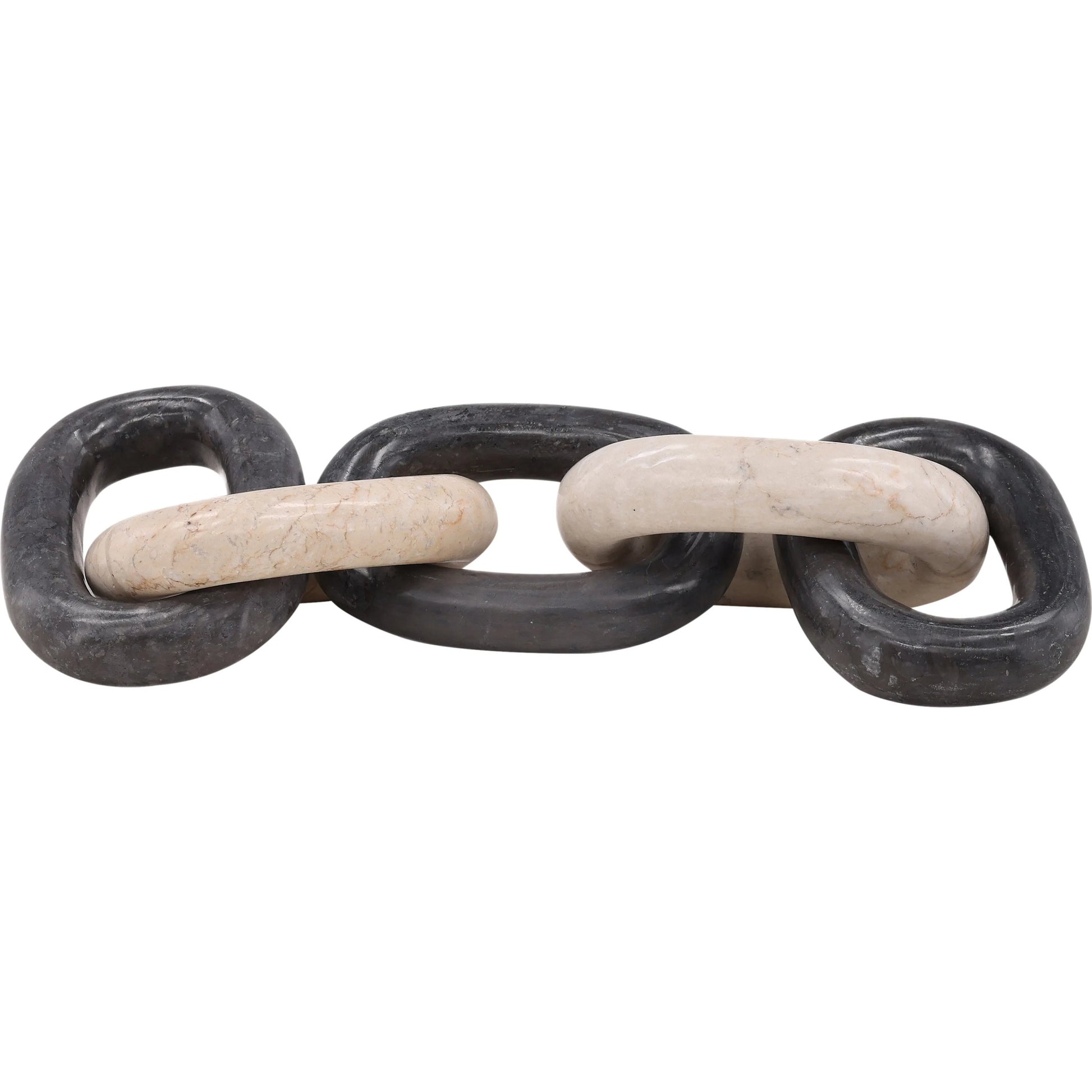 Karin Chain Link by Arch & Plane in cream, black. Made from marble in a modern style.