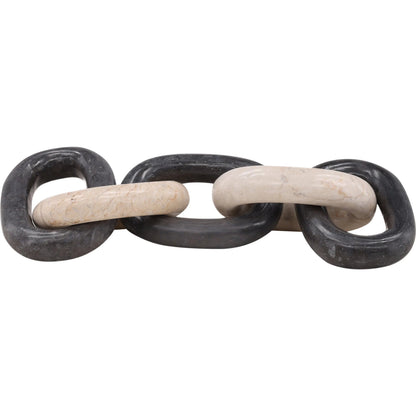 Karin Chain Link by Arch & Plane in cream, black. Made from marble in a modern style.
