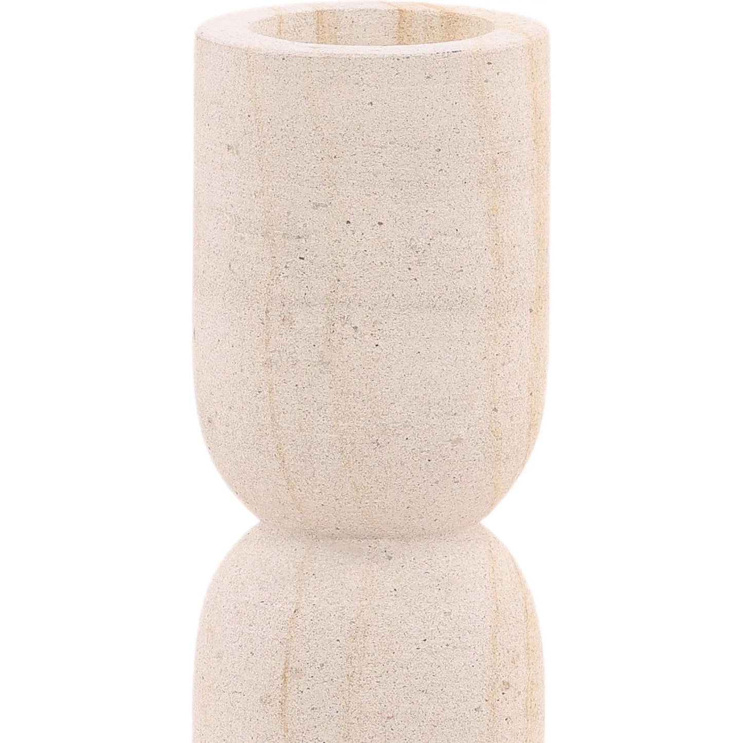 002 SI-2350642 | Closeup | Lessie Candle Holder by Arch & Plane in natural. Made from palimanan stone in a transitional style.