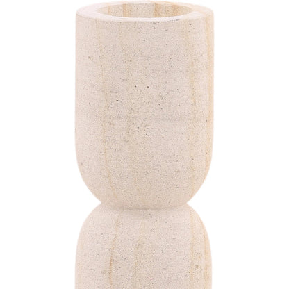 Lessie Candle Holder by Arch & Plane in natural. Made from palimanan stone in a transitional style.