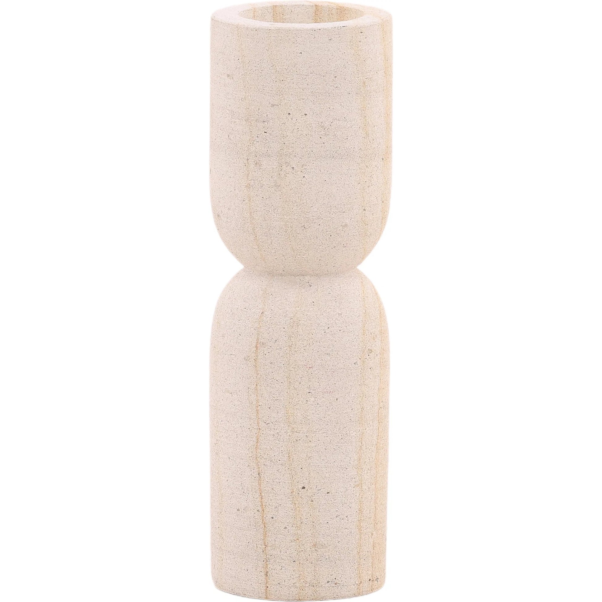 Lessie Candle Holder by Arch & Plane in natural. Made from palimanan stone in a transitional style.