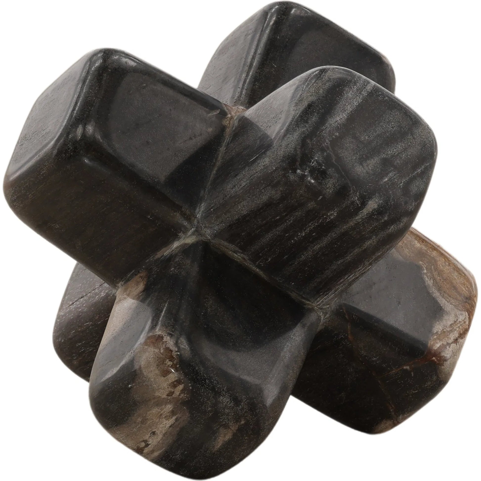 Corina Sculpture by Arch & Plane in black. Made from petrified wood in a unique style.