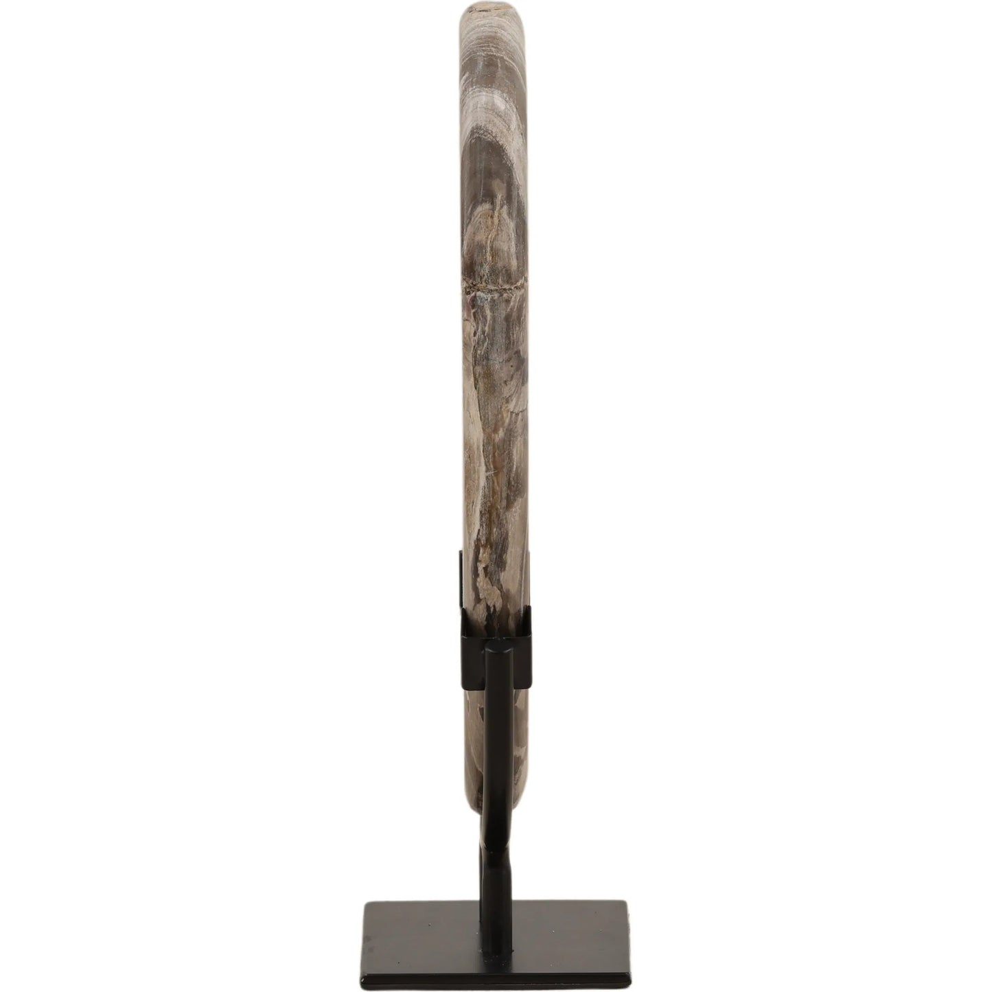 002 SI-2532856 | Additional Silo | Taya Sculpture by Arch & Plane in black. Made from petrified wood, iron in a unique style.