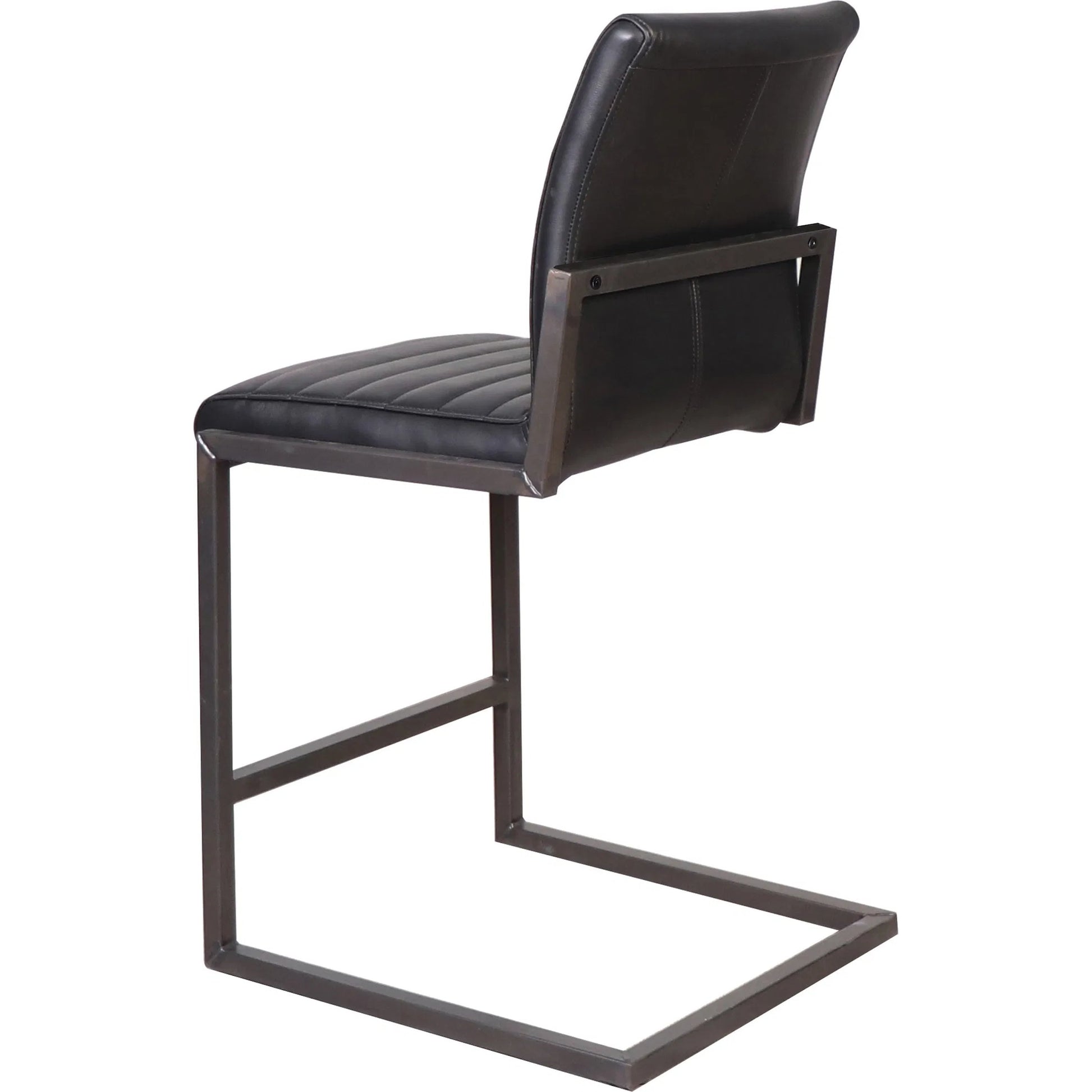 Tess Black Leather Counter Stool by Arch & Plane in black. Made from top grain leather in a modern style.