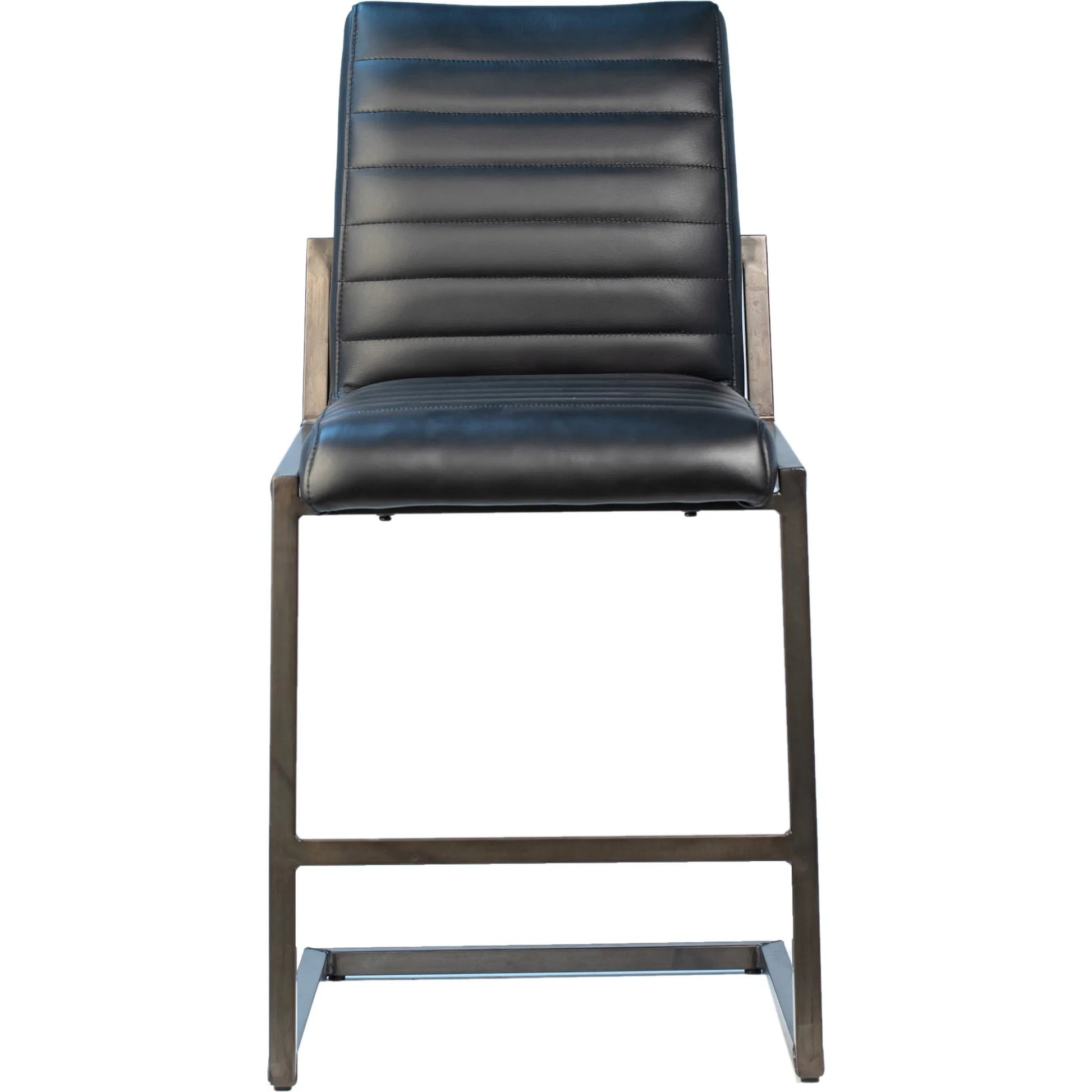 Tess Black Leather Counter Stool by Arch & Plane in black. Made from top grain leather in a modern style.