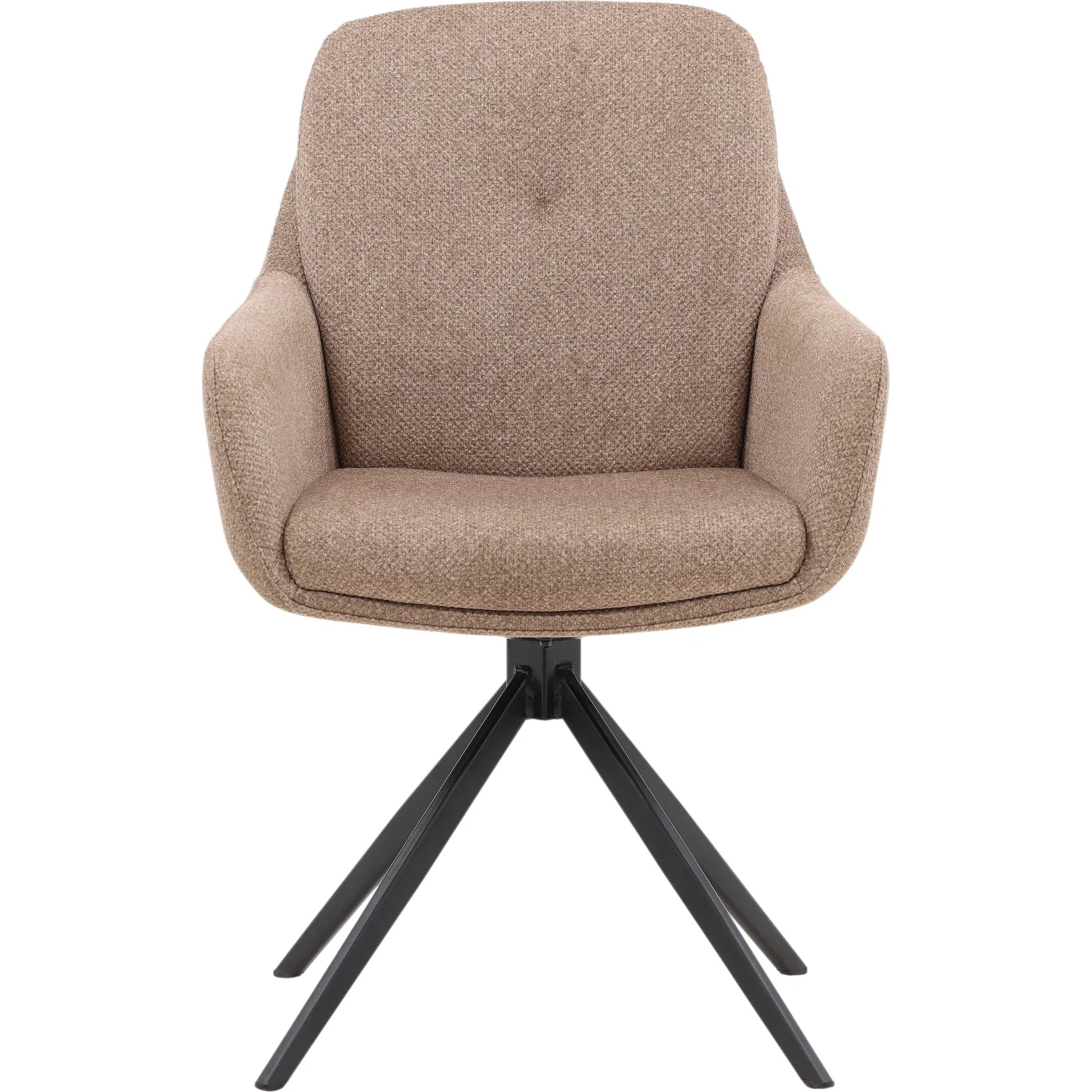 Darren Dining Chair (Set of 2) by Arch & Plane in sand. Made from polyester upholstery, iron in a transitional style.